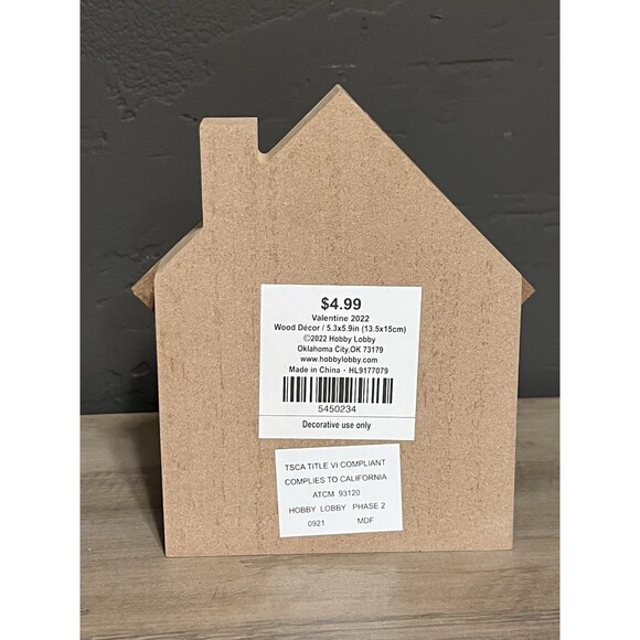 White Wooden House "Home is Wherever I'm With You" Heart Sentiment Decor - Picture 5 of 5